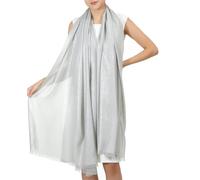 Glory Max Sparkling Glitter Metallic Large Pashmina Shawl Wrap Scarf for Party Bridal Wedding Dresses, Silver, XL