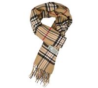 Glory Max Unisex Classic Tartan Plaid Winter Scarf Soft Cashmere Feel 72"x12", Beige, 72" x 12" x 0.2"