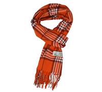 Glory Max Unisex Classic Tartan Plaid Winter Scarf Soft Cashmere Feel 72"x12", Orange, 72" x 12" x 0.2"