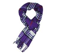 Glory Max Unisex Classic Tartan Plaid Winter Scarf Soft Cashmere Feel 72"x12", Purple, 72" x 12" x 0.2"