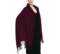 Glory Max Women Large Soft Silky Pashmina Shawl Wrap Scarf in Plain Solid Colors, Burgundy