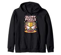 Glory Pixels Pop Culture Retro Video Game Zip Hoodie