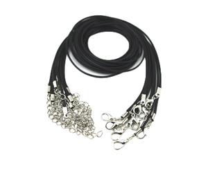Glory Qin 10pcs Black Leather Necklace Cord Chain 1.5mm 2" Extension Chain - - 18 "