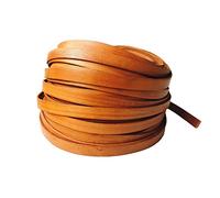 Glory Qin 5 Yards 10mmx2mm Genuine Cow Hide Flat Leather Strip, 10mm Wide Real Leather Craft for Jewelry Making LeatherRush (Natural)