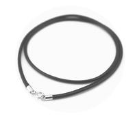 Glory Qin Black Silk Braided Rope Chain 925 Silver Plated Clasp Leather Cord Chain Necklace Rope, 22", Nylon, No Gemstone