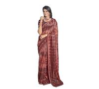 Glory Sarees Women’s Lycra Ready To Wear Saree With Stitched Blouse, Red, Free Size