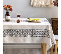 GLORY SEASON Geometric Table Cloth Modern and Minimalist Tablecloth Linen Farmhouse Decoration 55x102 Rectangle Printed Boho Pattern Non-Fade Washable Oblong Table Cover for Kitchen Dining Tabletop