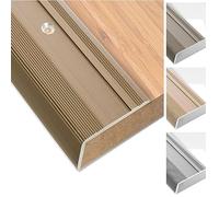 Glory Stair Edging Profile L Shape Stair Nosing Profile in 4 Colours and 3 Lengths Including Mounting Material 36 x 17 mm Length 100 cm Light Bronze