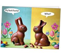 Glory To Dog Great Greetings My Butt Hurts Says the Bite-Marked Chocolate Easter Bunny Hoppy Easter Card