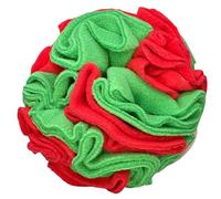 Glory To Dog Puppy and Medium Breed Snuffle Interactive Foraging Dog Puzzle Ball Toy Christmas Green and Red Large