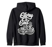 Glory to God in the Highest Luke 2:14 Praise Christian Zip Hoodie