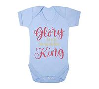 Glory to The New-Born King Style one Baby Grow Vest, 3-6 Months, Pastel Blue