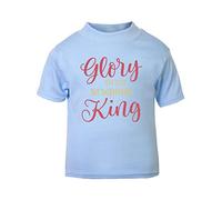 Glory to The New-Born King Style one Short Sleeve Cotton Toddler t Shirt, 3-4 Years, Pastel Blue