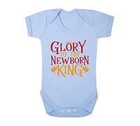 Glory to The Newborn King [BCX] Baby Grow Vest, 0-3 Months, Pastel Blue