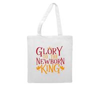 Glory to the newborn king [BCX] tote style shopping bag - white