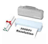 Gloryang 300DPI Portable Printer Wireless for Travel, Inkless Small Bluetooth Printers for Home Use, Compatible with Mobile Phone & Laptop, Support 8.5 x 11 Inch & A4 Thermal Printer Paper, Blue