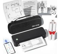 Gloryang Inkless Portable Printer PD-A4, Black, Wireless Thermal Printer, Supports US Letter Size, Bluetooth, Portable, Monochrome, Inkless