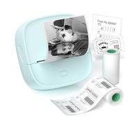 Gloryang JD-23 Sticker Printer, Mini Portable Thermal Printer Print Pod, Inkless Bluetooth Label Maker Machine for DIY Crafts, Journaling, Office & Home Use, Includes 2 Rolls of Sticker Paper