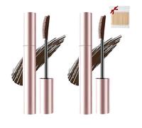 Gloryboom Mascara, Gloryboom Mascara Black & Brown Duo for Lash Makeup, Waterproof & Sweatproof Lengthening & Curling Mascaras, Long-Lasting and Smudge Free (2pcs*Brown)