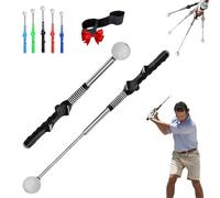 Gloryboom Telescopic Club, Retractable Golf Swing Training Aid, Golf Grip Trainer With Click Feedback, For Beginners Professionals, Rhythm, Powerright & Left-Handed Golfershelppower (Left-Black)