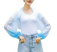 Gloryboom Women's Uv Protection Shawl Women's Ice Silk Cooling Sunproof Sleeve Shawl Lightweight Stylish Cuff Cover (Blue Reed,One Size)
