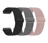 GloryFit Smart Watch Bands, 22mm Elastic Nylon Watch Straps for GloryFit T80 T70 T60 T50 P99 P98 Smartwatch, Replacement Wristband Adjustable Sport Straps Fabric Breathable Lightweight (Black+Grey+