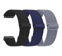 GloryFit Smart Watch Bands, 22mm Elastic Nylon Watch Straps for GloryFit T80 T70 T60 T50 P99 P98 Smartwatch, Replacement Wristband Adjustable Sport Straps Fabric Breathable Lightweight (Black+Blue+