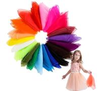 Gloryit 20 Pieces Colourful Chiffon Scarves for Children Scarf Juggling Dance Scarves, Magic Square Towels 60 x 60 cm Suitable for Children's Games, School Activities, Dance Competitions