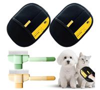 Gloryit Pet Hair Remover Glove and Comb Combo Set, 2 Pieces Pet Hair Remover Glove, 2 Pieces Flea Comb and Grooming Comb for Cats and Dogs, Pet Hair Remover Gloves, Fine Tooth Dog Comb