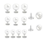 Gloryit Women's Pearl Buttons Without Sewing Brooch, Cut-Out Reducing Clip, Bead Buttons for Sewing, for Taking Shirts and Knitwear (10 mm, 12 mm, 14 mm, 4 Pieces)