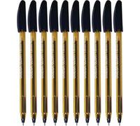 GlorySRT Ballpoint Pens, BLACK, Medium Point (1.0mm), Pack of 10, Multipack Ball Pens, Perfect for School Office Home Everyday Use, iZOFAX