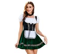 GloryStar Women's German Oktoberfest CostumesTraditional Bavarian Beer Garden Velvet 1 Piece Dirndl Dress, One Piece Cute Beauty, S