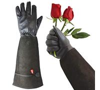 GLOSAV Gardening Gloves, Professional Puncture Proof Gloves for Rose Pruning & Cactus Trimming, Long Leather Garden Gloves Gifts for Women & Men- Full Grain Pigskin (Thorn Proof) (Medium, Black)