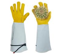 GLOSAV Gardening Gloves Thorn Proof for Rose Pruning & Cactus Trimming, Long Leather Garden Gloves for Women & Men (Medium)