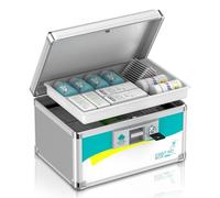 Glosen Medicine Lock Box, Locking Medication Organizer Security Storage Locking Boxes First Aid Key Locked Medical Box