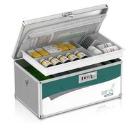 Glosen Medicine Lock Box with Combination Lock, Medication Storage Box, Medical Organizer Lockable Box with Code & Strap [15.9 x 9.3 x 7.48 inch]【Extra Large】