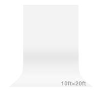 GLOSHOOTING White Backdrop for Photoshoot 10x20ft (WxH), White Backdrop Curtain Backdrop for Photography Polyester Collapsible Background Screen for Portrait, Product Video, Pet, Photo Studio