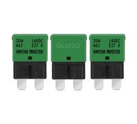 GLOSO Blade Circuit Breaker RV Marine Boat Truck Yacht Auto Reset Audio Solar System Protection ATO ATC 30 Amp E37 3 PACK