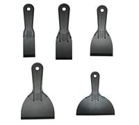 Glosoni 5-Piece Plastic Putty & Paint Scrapers - Specialized Tools for Spackling/Patching/Decal & Wallpaper/Sticker Removal/Car Painting (Black)