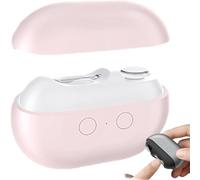 Glosrity Easyclip Smart Nail Clipper, Cut and Polish Nails in One Piece, Vueeze Easyclip Smart Nail Clipper, Electric Nail Clipper 2 in 1, with Led Light & Clip Storage, Rechargeable (Pink)