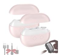Glosrity EasyClip Smart Nail Clipper, Multi-Function Electric Nail Clippers and Polisher with LED Light & Storage Box, USB Rechargeable, Cut and Polish Nails in One Piece, for Adults(Pink,2PCS)
