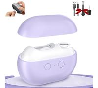 Glosrity EasyClip Smart Nail Clipper, Multi-Function Electric Nail Clippers, with LED Light, Scraps Storage and Polishing, Cut and Polish Nails in One Piece for Seniors Thick Toenails (Purple)