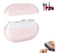 Glosrity EasyClip Smart Nail Clipper, Multi-Function Electric Nail Clippers, with LED Light, Scraps Storage and Polishing, Cut and Polish Nails in One Piece for Seniors Thick Toenails (Pink)