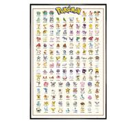 Gloss Black Framed Pokemon Kanto 151- Framed Poster Print, Wall Decor/Art, Home Gift Idea, For Living Room, Bedroom, Home or Office Display