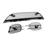 Gloss Black Front Bumper Lower Grille Fog Light Grille Set with Trim for S Class W222 Sedan AMG Line 2018-2020