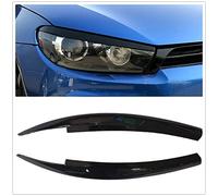 Gloss Black Head Light Lamp Eyebrow Eyelid Cover Trim For VW Scirocco 2009-2017