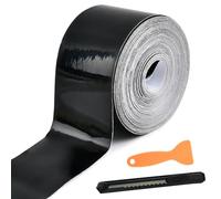 Gloss Black Vinyl Wrap Tape Kit - 15mx5cm Air-Release Adhesive With Anti-Scratch Door Sill Protector Strips for Most Cars (3 PCS)