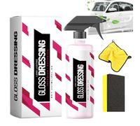 Gloss Dressing - Plastic, Gloss Dressing for Detailing, Trim & Tire Dressing - Restore Faded Plastics, Plastic Restorer for Cars Ceramic Plastic Coating, Buff for Shine (1 Set)