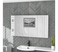 Gloss White 1200mm Minimalist 4-Door Mirror Cabinet