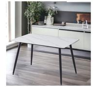 URBNLIVING 120cm Width Square Shape Modern 4 Seater Ceramic Top Dining Table for Kitchen & Dining Room Stylish Furniture